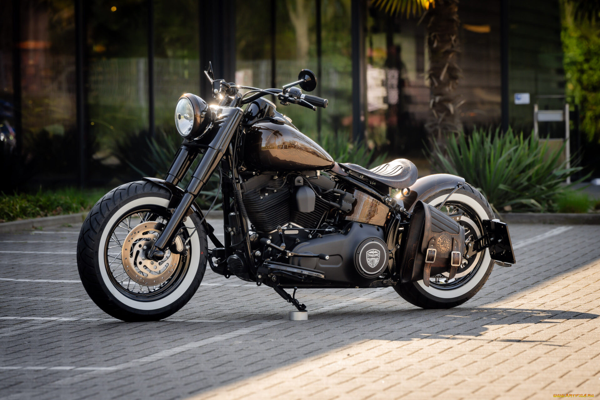 , harley-davidson, softail, slim, customized, custombikes, simple